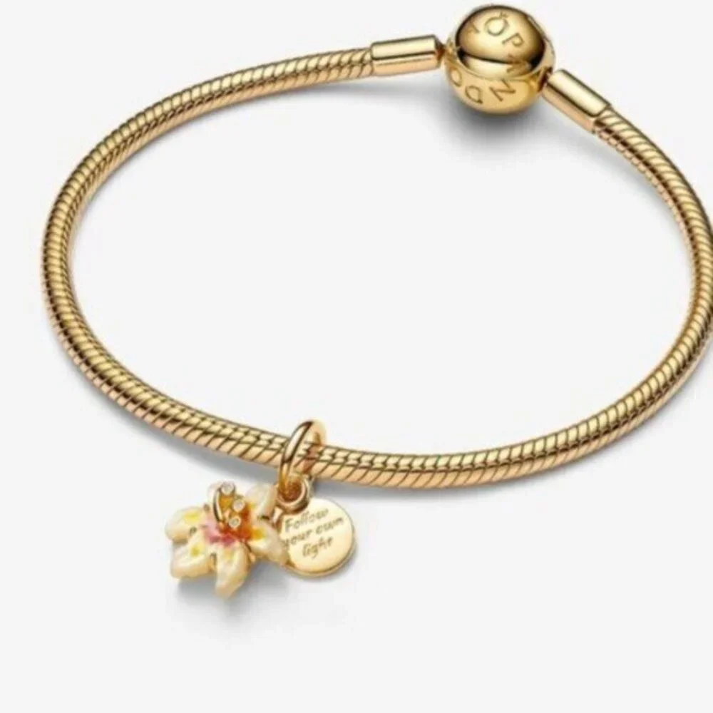 ✅Pandora Disney Tangled Sundrop Flower Glow-in-the-dark Charm